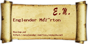 Englender Márton névjegykártya